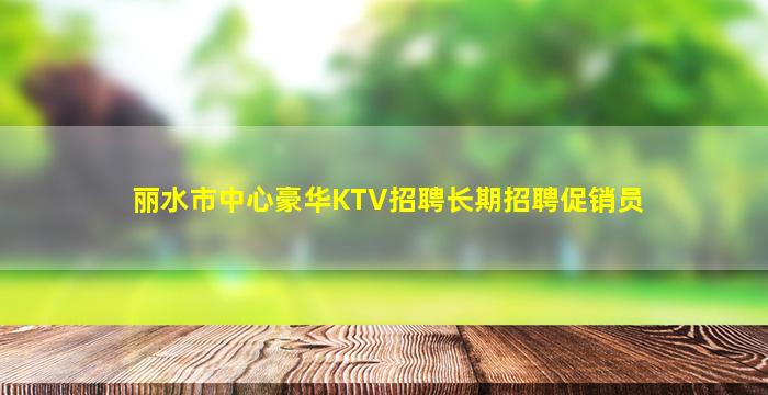 丽水市中心豪华KTV招聘长期招聘促销员