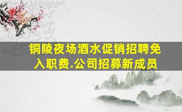 铜陵夜场酒水促销招聘免入职费.公司招募新成员
